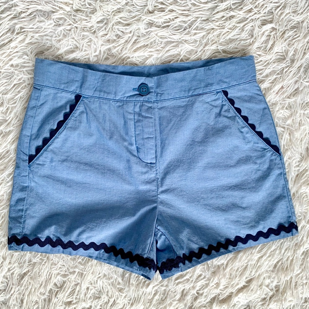 Janie and Jack Chambray Shorts Ric Rac Trim•NWT - Picture 2 of 6